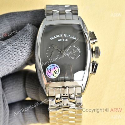 High Quality Replica Franck Muller Casablanca Barrel 316 Stainless Steel Silver Strap Different Color Face Dial Silver Ceramic Bezel Watch 40*14.50mm